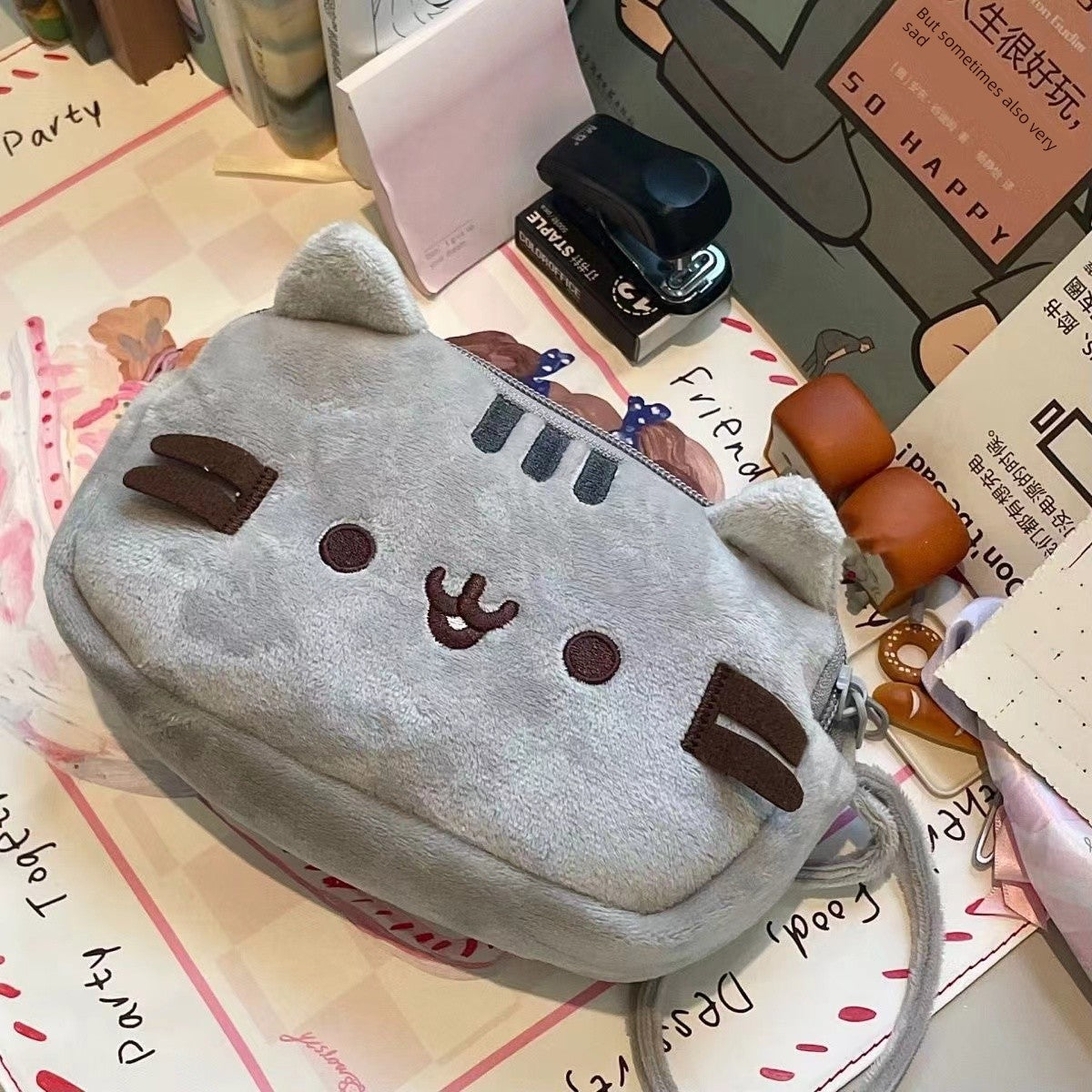Chubby Cat Nap Cat Cute Cat Plush Pencil Case