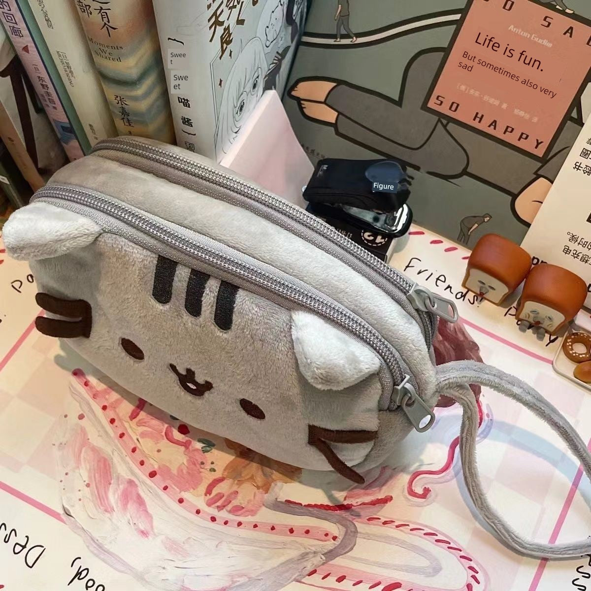 Chubby Cat Nap Cat Cute Cat Plush Pencil Case