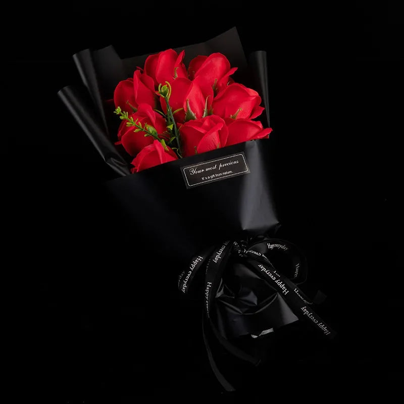 9 Heads Soap Artificial Flower Rose Bouquet
