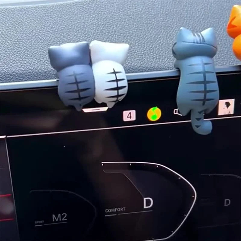 Cat Ornaments Car Dashboard Center Console Cute Resin Maneki-Neko Auto Interior DIY Decoration Accessories