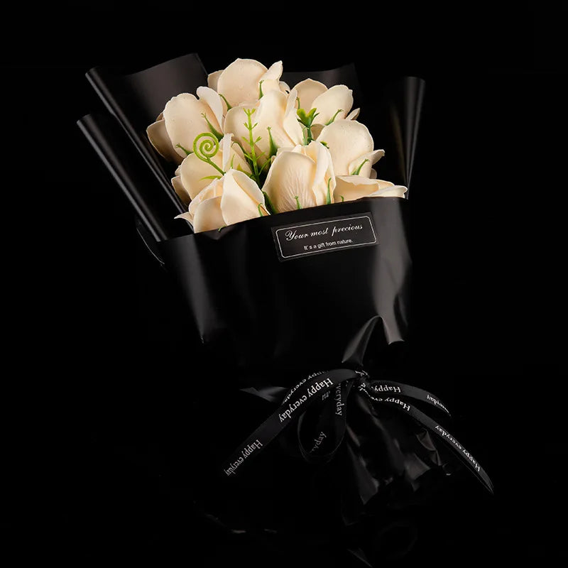 9 Heads Soap Artificial Flower Rose Bouquet