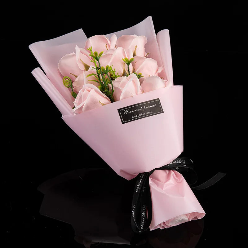9 Heads Soap Artificial Flower Rose Bouquet
