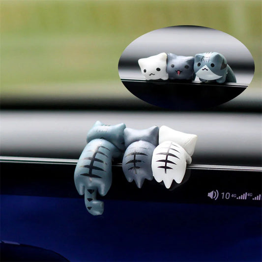 Cat Ornaments Car Dashboard Center Console Cute Resin Maneki-Neko Auto Interior DIY Decoration Accessories