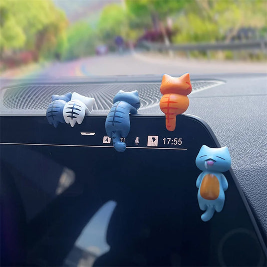 Cat Ornaments Car Dashboard Center Console Cute Resin Maneki-Neko Auto Interior DIY Decoration Accessories
